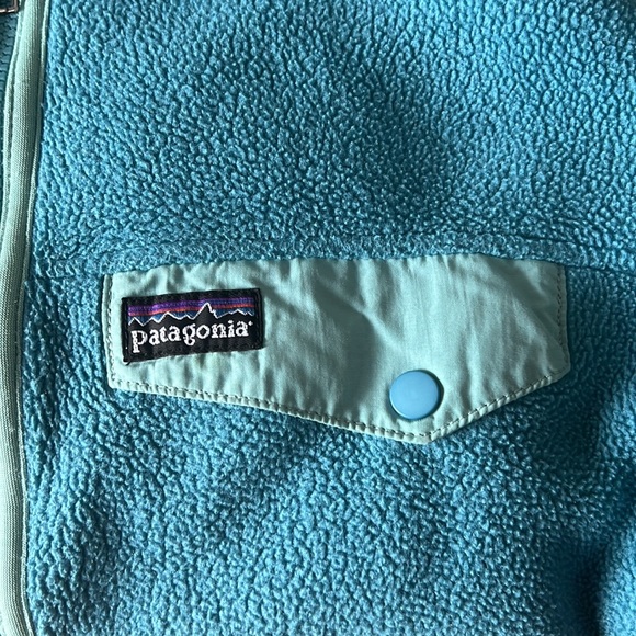 Kids Patagonia Synchilla Full-Zip Fleece, Turquise, Youth XL (14) - Picture 4 of 4